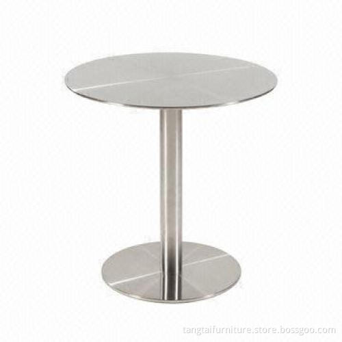 Round coffee table made of stainless steel